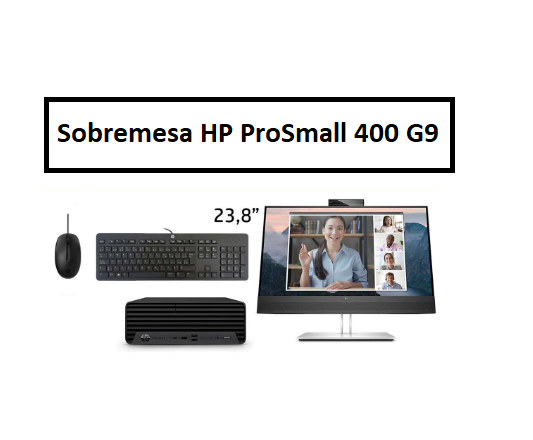 HP Pro Small 400 G9 + Monitor HP E24mv G4 (P/N: 9H7C6ET + 169L0AA)